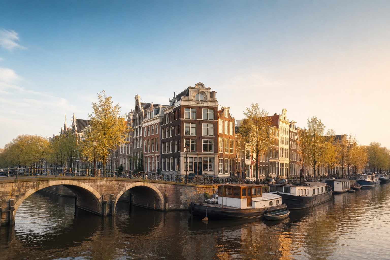 AI-generated editorial illustration inspired by Prinsengracht in Amsterdam