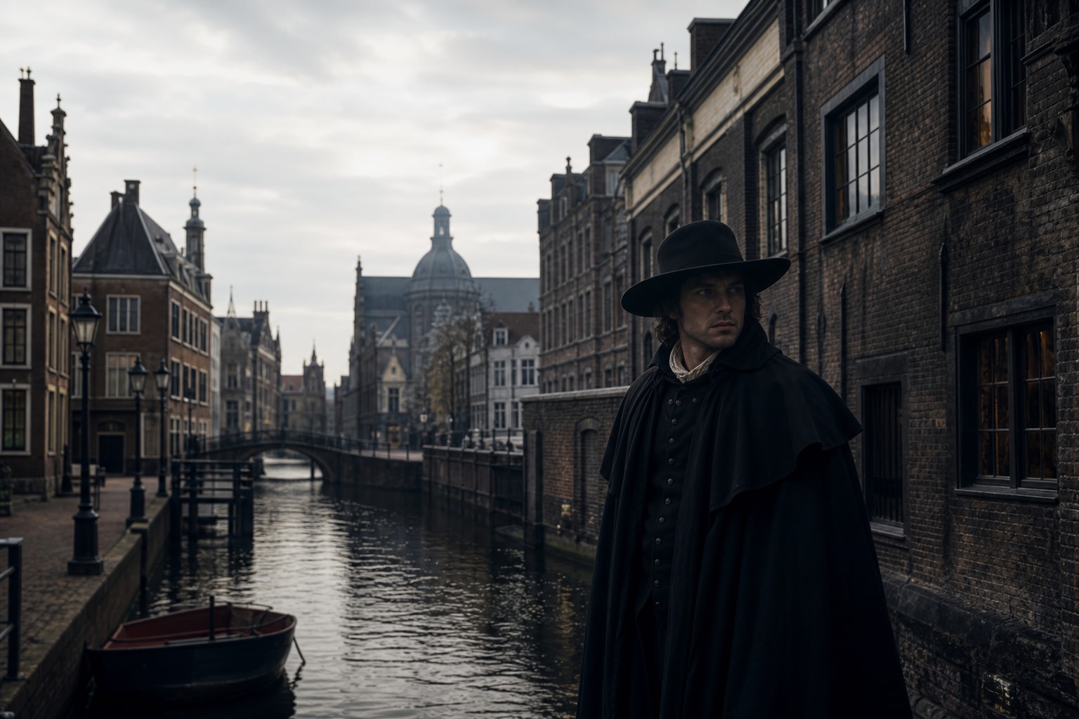 AI-generated editorial illustration inspired by Amsterdam Dungeon in Amsterdam